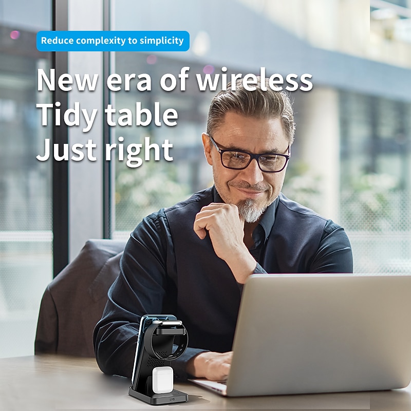 15W 3 in 1 Wireless Charger Stand Pad For iPhone 14 13 12 11 Apple Watch Fast Charging Dock Station for Airpods Pro iWatch 7 63