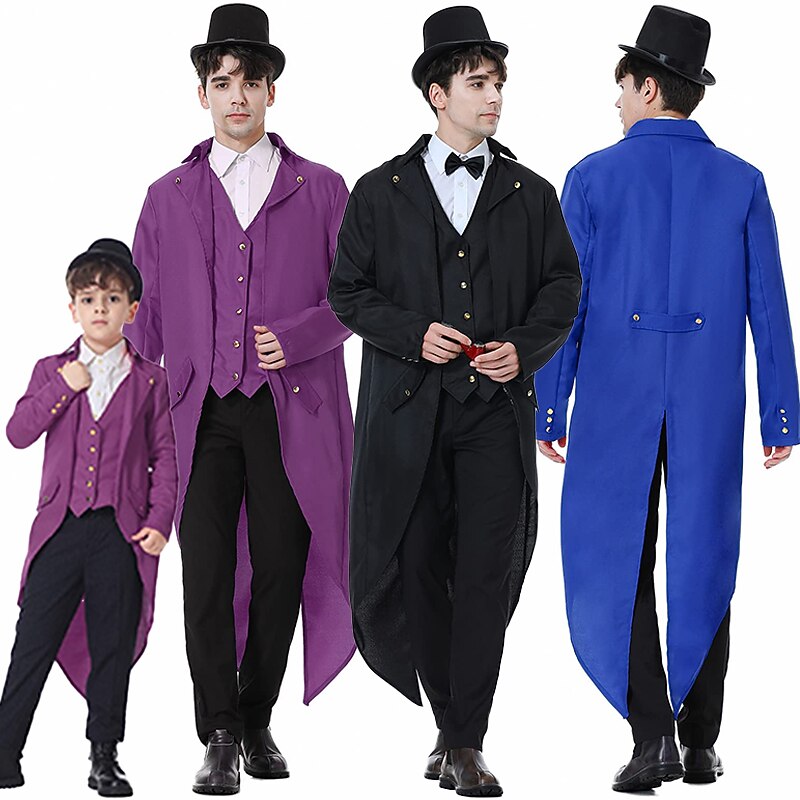 Men's Steampunk Vintage Tailcoat Jacket Medieval Costume Gothic Victorian Halloween Frock Coat