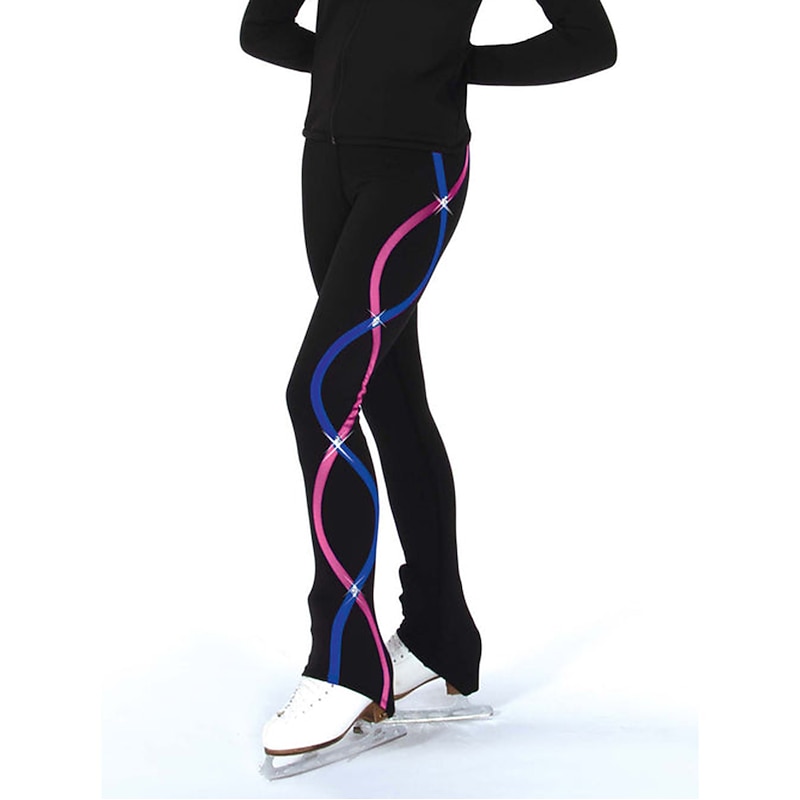 Figure Skating Pants Women's Girls' Ice Skating Bottoms Pink Purple Stretchy Training Competition Skating Wear Thermal Warm Ice Skating Figure Skating4
