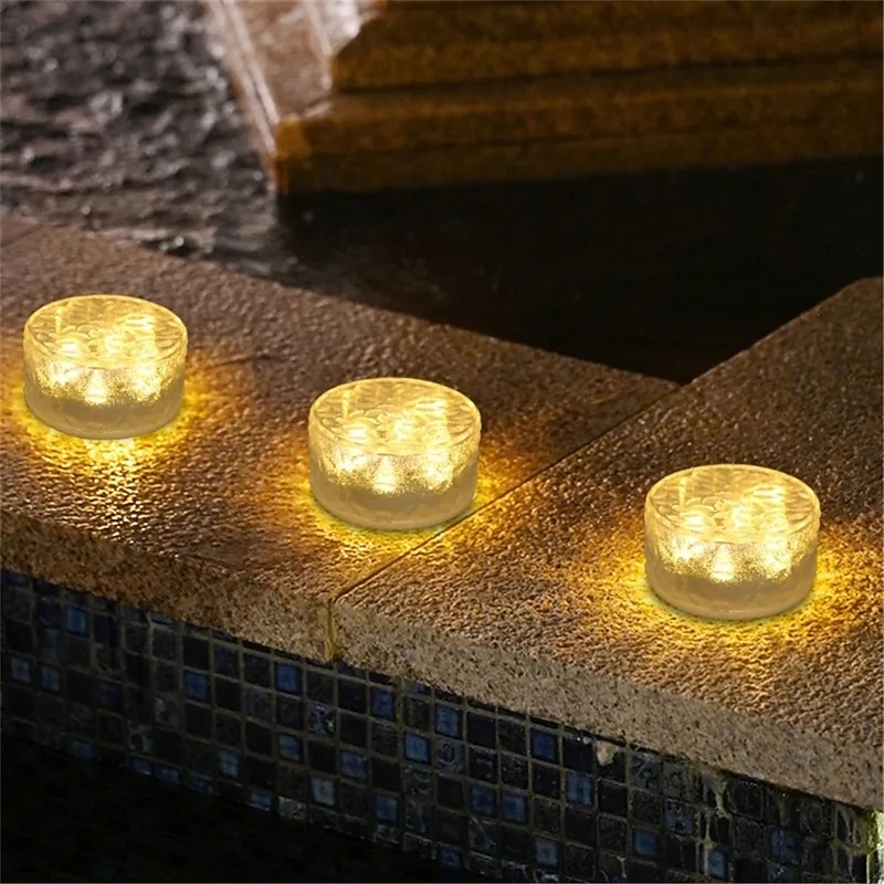 Solar Ice Brick Lamp Landscape Balcony Garden Floor Tile Lamp Courtyard Decoration Ice Block Buried Lamp4