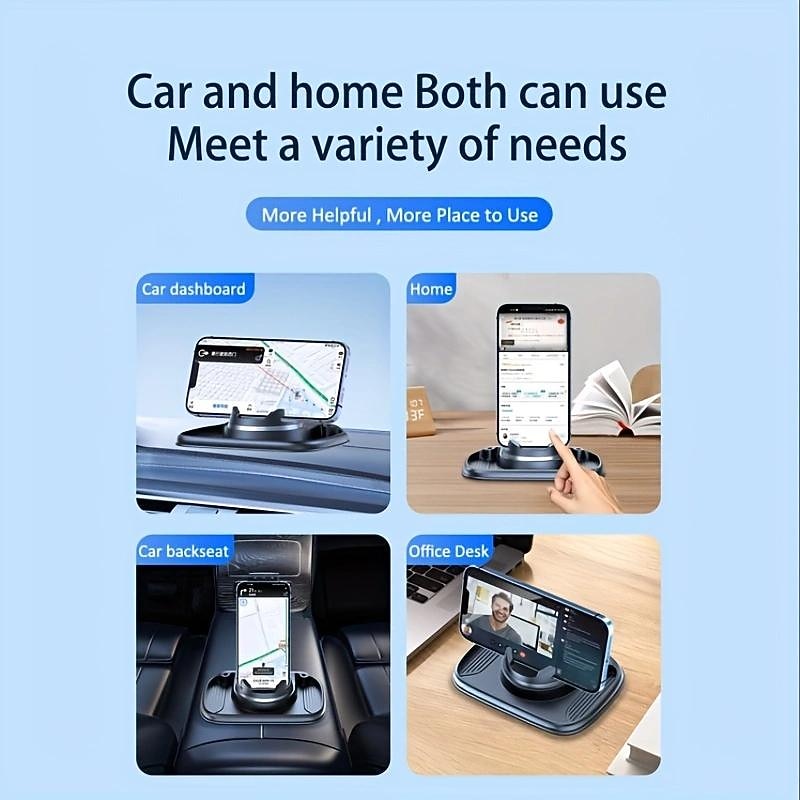 Multifunctional Car Phone Holder, 360-degree Rotating Dashboard Mobile Phone Holder, Car Navigation Anti-slip Holder, Suitable For Car Dashboard Anti-slip Mat Suitable For All Phones4
