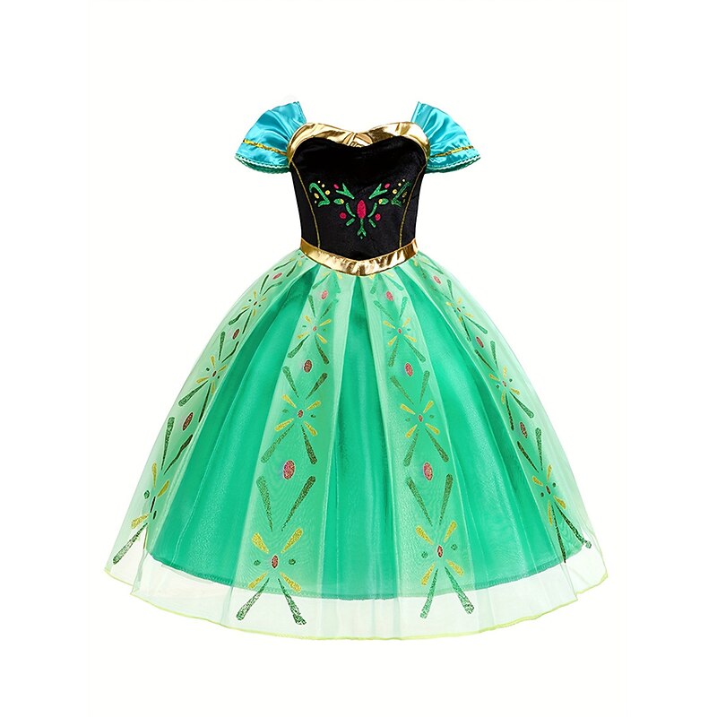 Frozen Fairytale Princess Anna Flower Girl Dress Theme Party Costume Tulle Dresses Cosplay Movie Cosplay for Girls' Kid's Carnival Masquerade Wedding Wedding Guest3