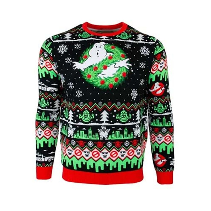 Ugly Christmas Sweater Men's Sweaters Geometry Fashion Streetwear Designer Knitted Pullover Jumper Knitwear New Years Eve Sweater Daily Wear Vacation Long Sleeve Crew Necks Black Green Fall