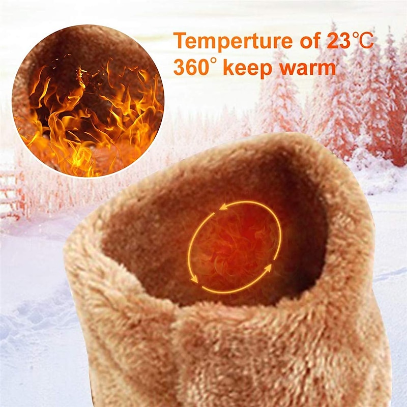 Women's Winter Faux Fur Boots with Decorative Pom-Poms and Beaded Trim - Perfect for Cold Weather and Casual Wear2