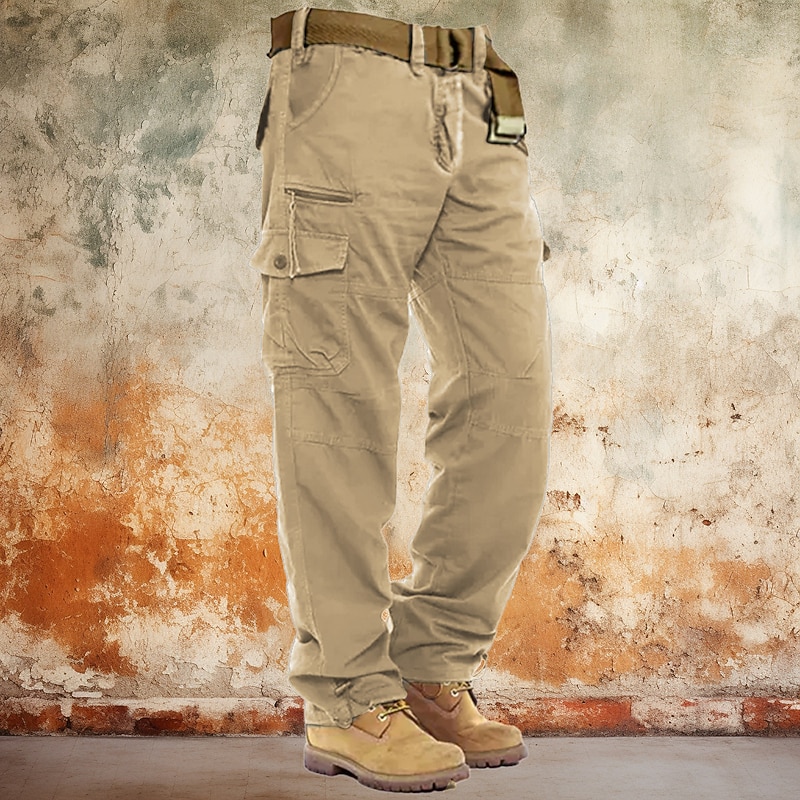 Men's Cargo Pants Cargo Trousers Work Pants Pocket Plain Comfort Breathable Outdoor Daily Going out Fashion Casual Army Yellow Black