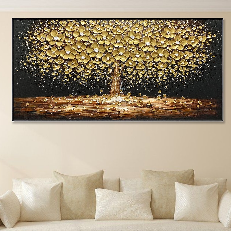 Mintura Handmade Abstract Tree Flower Oil Paintings On Canvas Wall Art Decoration Modern Pictures For Home Decor Rolled Frameless Unstretched Painting