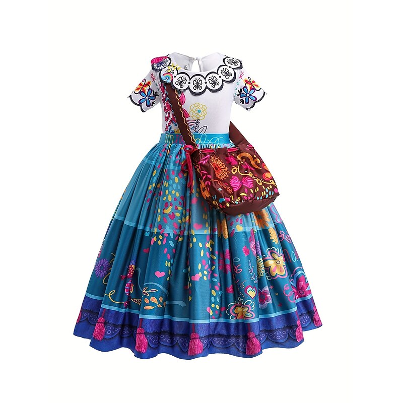 Encanto Isabela Madrigal Luisa Madrigal Dolores Madrigal Cosplay Costume Flower Girl Dress Vacation Dress Cute Movie Cosplay for Girls' Kid's Children's Day New Year Masquerade3