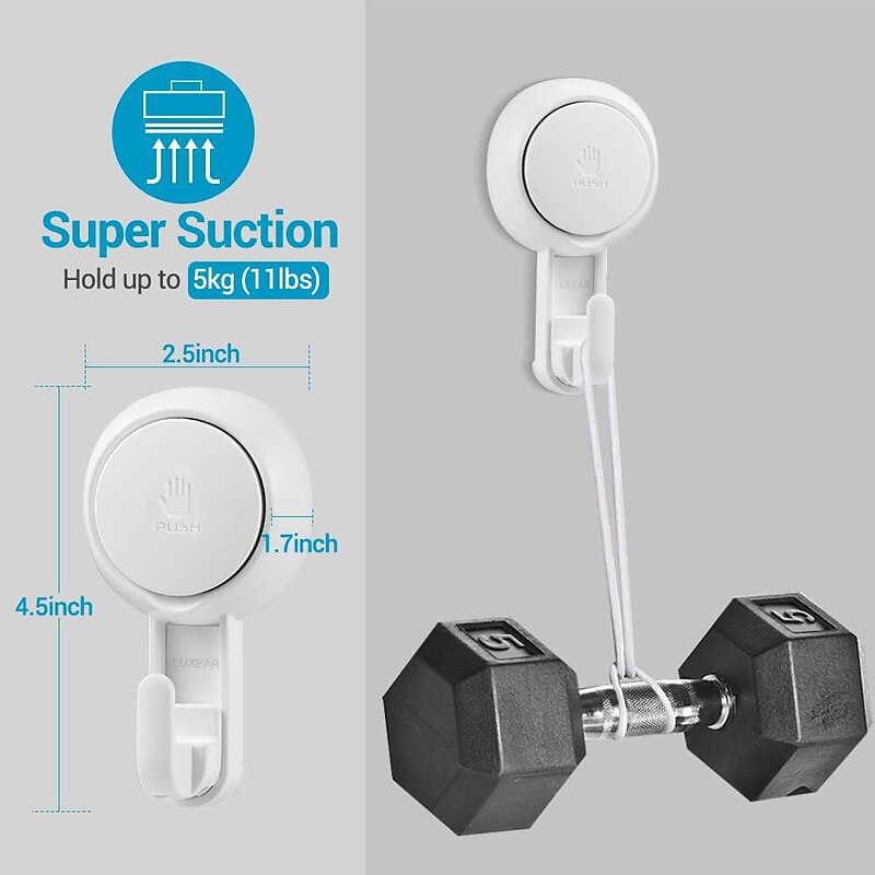 TAILI 2PCS Suction Hooks Powerful Vacuum Suction Cup Hooks- Heavy Duty for Shower, Waterproof Suction Hanger for Bathroom Kitchen Towel, Robe, Loofah Removable and Reusable for Bags Coat3