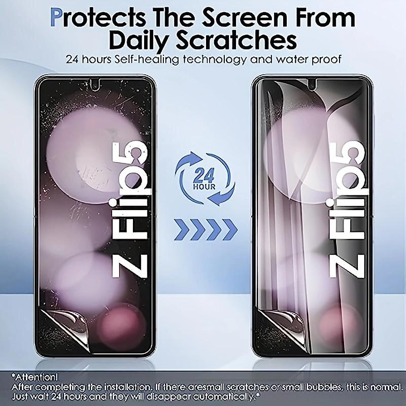 1 Set Screen Protector Back Screen Protector For Samsung Galaxy Z Flip 7 Z Flip 6 Z Flip 5 Tempered Glass TPU Hydrogel TPU 9H Hardness Anti Bubbles Anti-Fingerprint High Definition Ultra Thin3