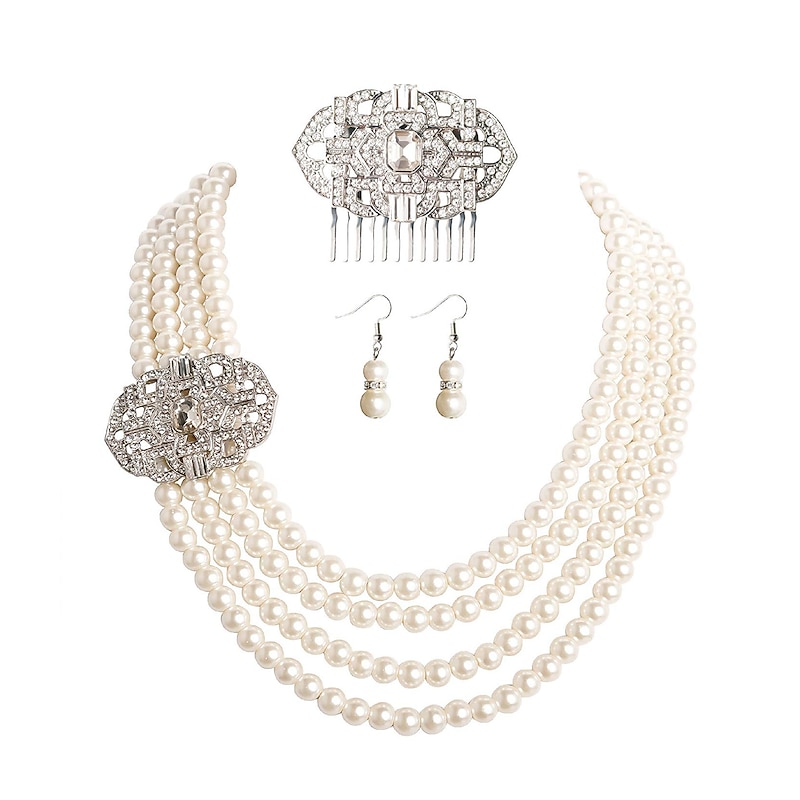 Vintage 1920s The Great Gatsby Accessories Set Charleston Wedding Guest Fancy Dress Women's Masquerade Wedding Reception Bachelorette Party Festival Adults' Gloves All Seasons2