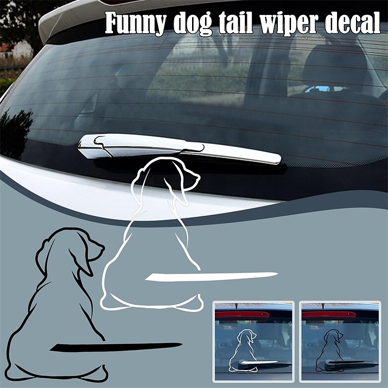 Cartoon Cute Back Dog Rear Glass Sticker Car Sticker2