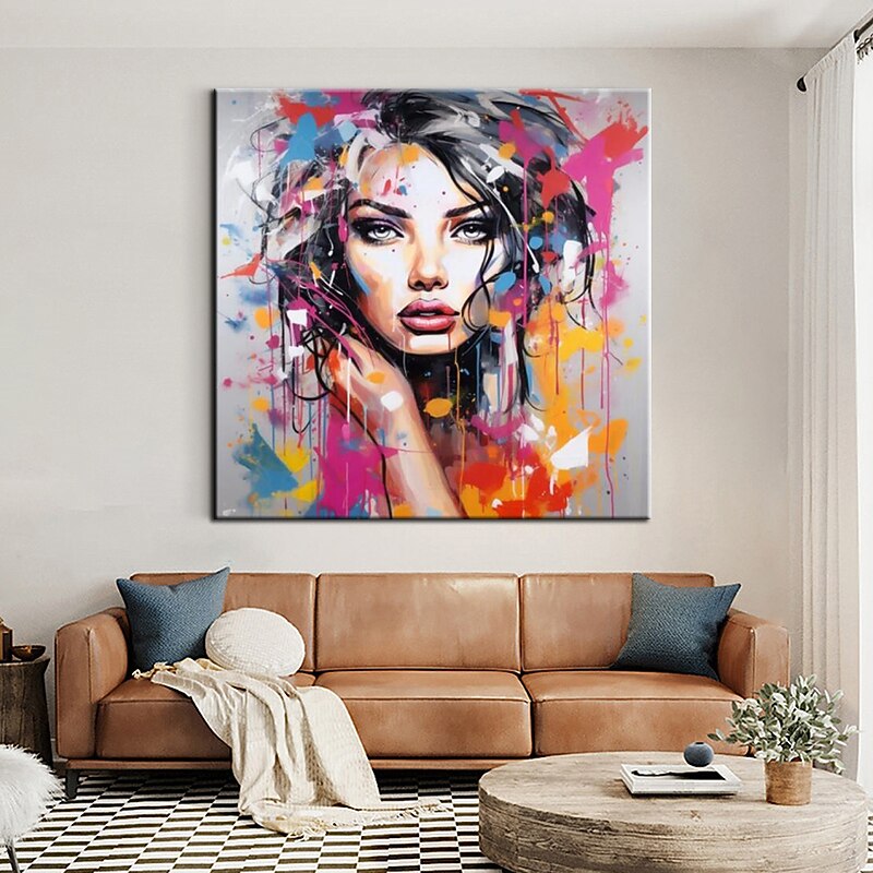Handmade sex girl painting Hand Painted Beautiful Woman Graffiti Oil Painting Wall Art Beautiful Woman Graffiti Painting Wall Art Canvas Painting Home Decoration Decor Rolled Canvas3