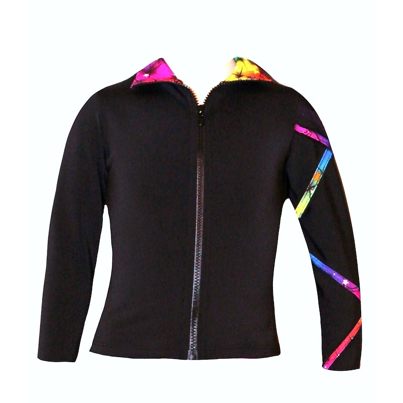 Figure Skating Jacket with Pants Women's Girls' Ice Skating Outfits Black Stretchy Training Competition Skating Wear Thermal Warm Classic Long Sleeve Ice Skating Figure Skating2