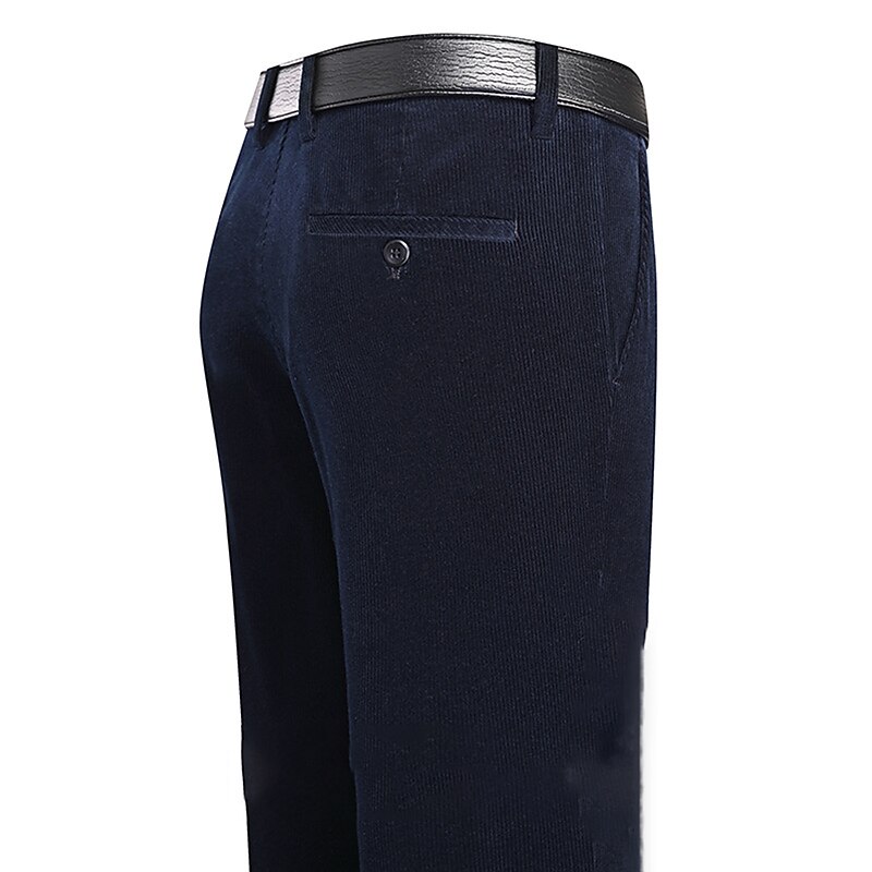Men's Dress Pants Corduroy Pants Winter Pants Trousers Suit Pants Pocket Plain Comfort Breathable Outdoor Daily Going out Fashion Casual Black Wine4