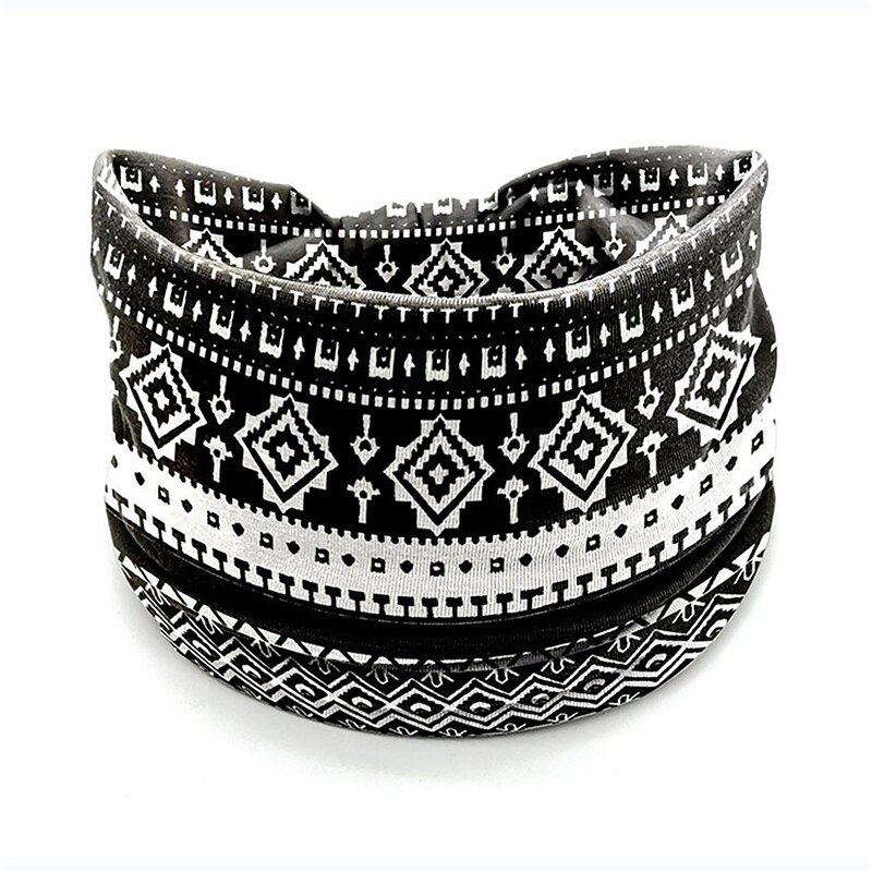 Ethnic Style Floral Headband Bohemian Headband Sports Headband Sweat Absorbing Headband Women's Anti Sweat Wide Headscarf4