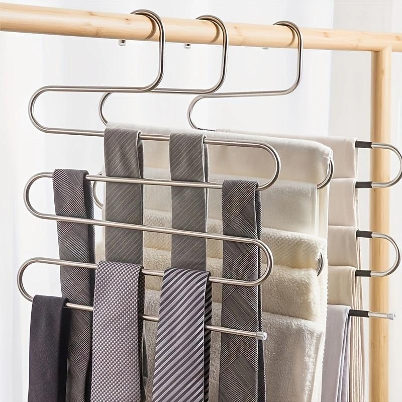 Multi Layer Pants Holder, Multifunctional S-shaped Clothes Holder For Wardrobe Storage, Household Bathroom Towel Organizer Rack, Anti Slip Storage, Sorting And Drying Device4