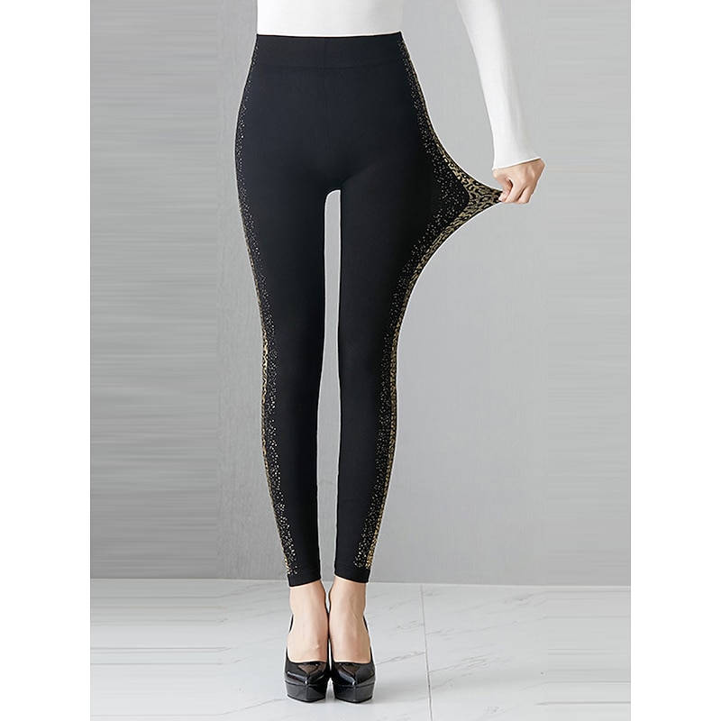 Women's Chinos Tights Pants Trousers Fashion Streetwear Full Length Mid Waist Graphic Elastic Waist Comfort Breathability Soft High Elasticity Vacation Street Daily Hot Silver No. 2 Bronzing No. 22