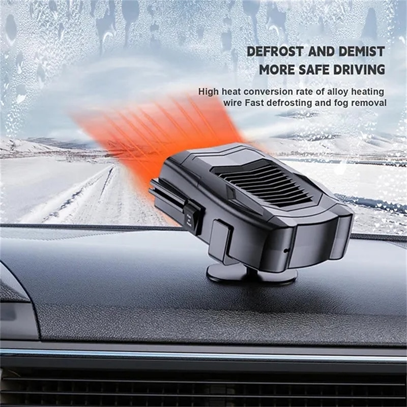 12V Portable Car Fan Heater Auto Heater Defroster Demister Multipurpose Quick Heating Auto Heating Machine Automobile Electric Accessories - Main Image