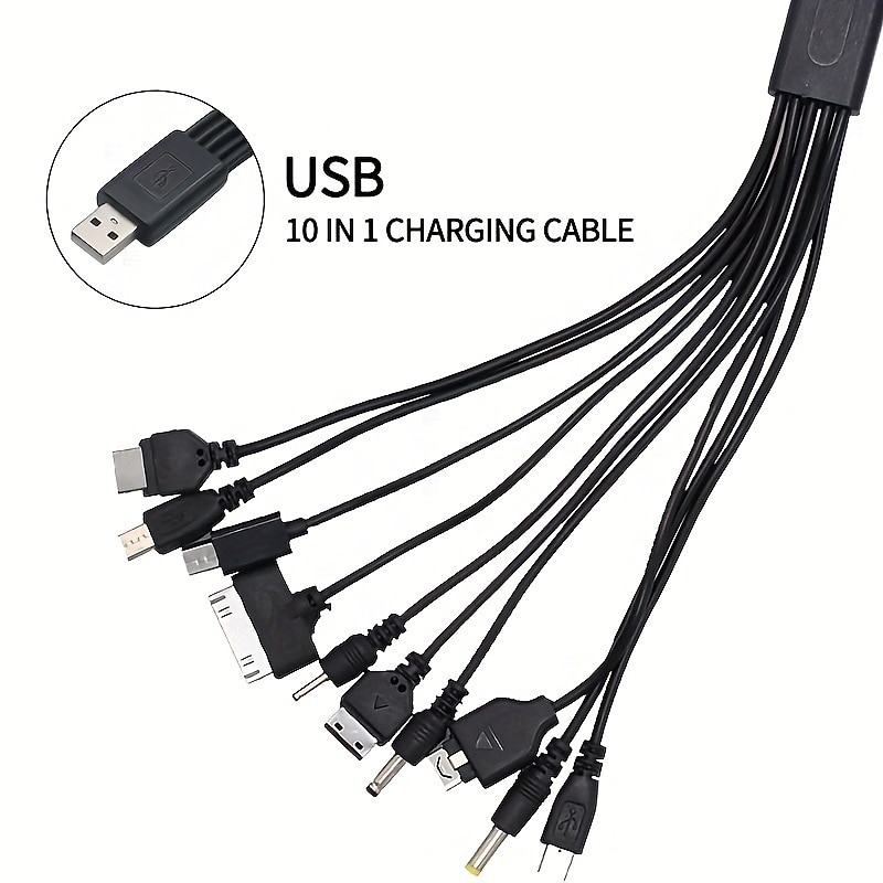 10-in-1 Data Wire Fast Charging For All Your Devices - Compatible With SP/3DS/NDSL/WiiU/PSP!