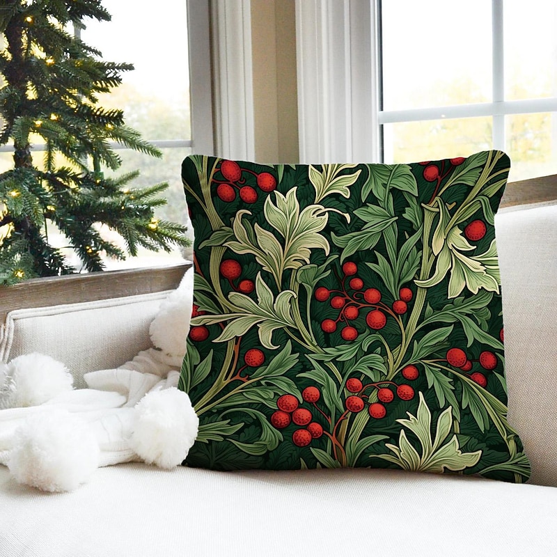 Holly Double Side Pillow Cover 1PC Soft Decorative Square Cushion Case Pillowcase for Bedroom Livingroom Sofa Couch Chair