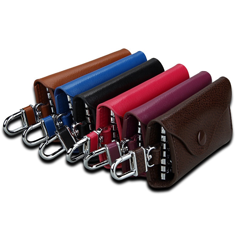 Men's Genuine Leather Key Case - Multi-Functional Wallet with Keychain, Credit Card Holder, Money Clip3