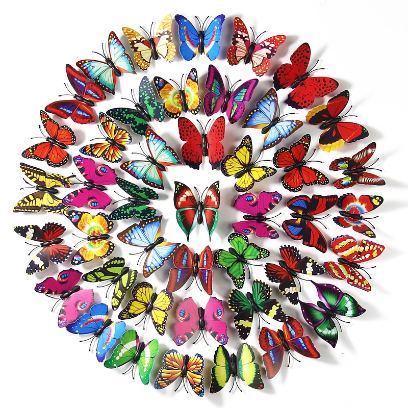 200 Pcs 6cm Simulation Butterfly Scene Layout Props Butterfly Accessories Wall Stickers Home Decoration Crafts for Christmas Gifts2