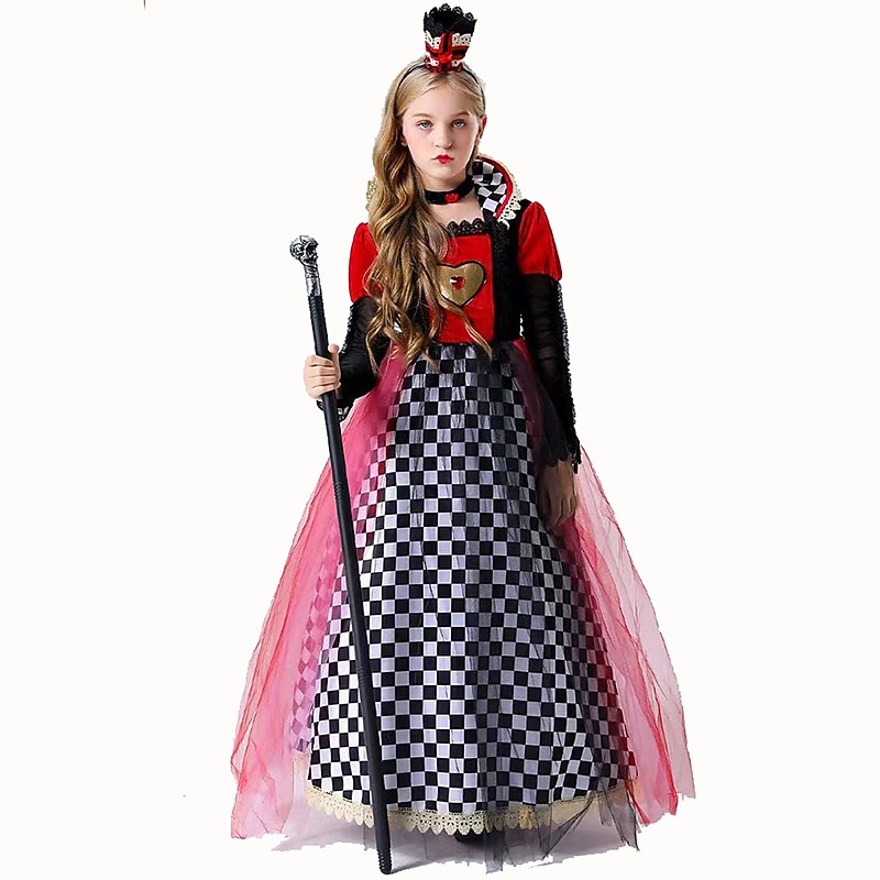 Red Queen Dress Alice in Wonderland Book Week Costume Halloween Group Family Costumes for  Kid's Adults' Women's Girls' Teachers Cosplay Costumes Masquerade Easy Carnival Costume2