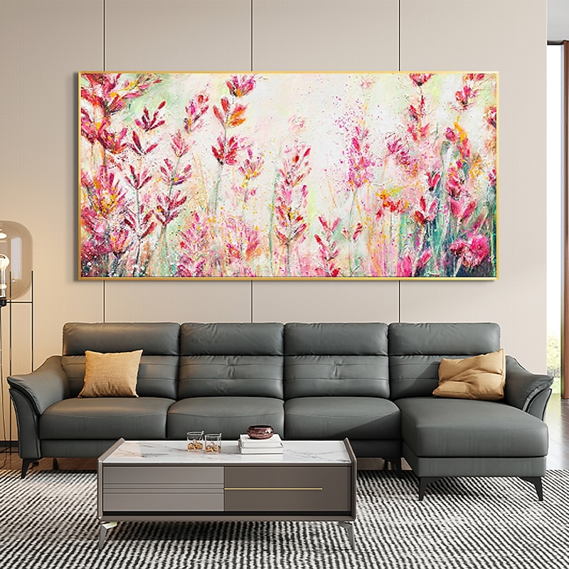 Handmade Oil Painting Canvas Wall Art Decor Original Flower Painting Abstract Floral Landscape Painting for Home Decor With Stretched Frame/Without Inner Frame Painting2