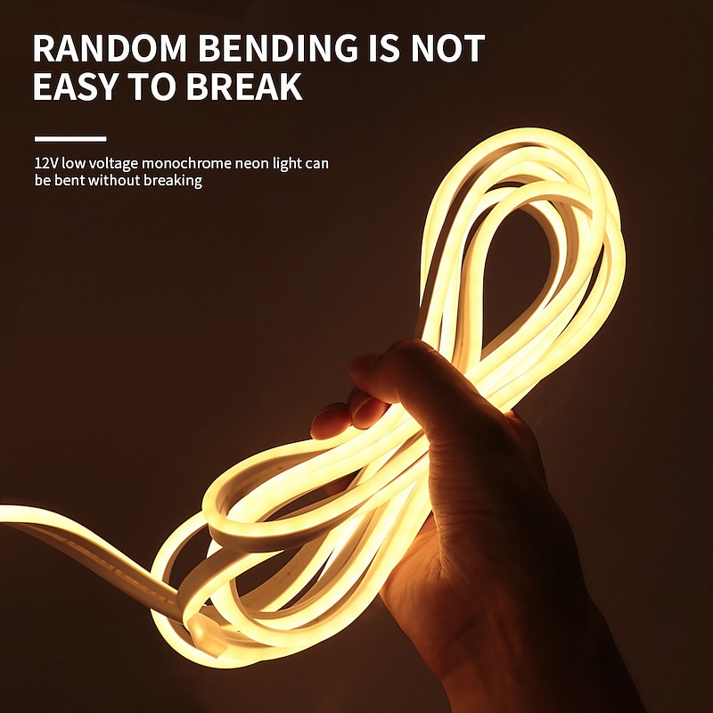 2M Led Neon Strip Outdoor Lights 12V Waterproof For Home Living Room Kitchen Garden Courtyard Christmas Decoration Lighting Lamp