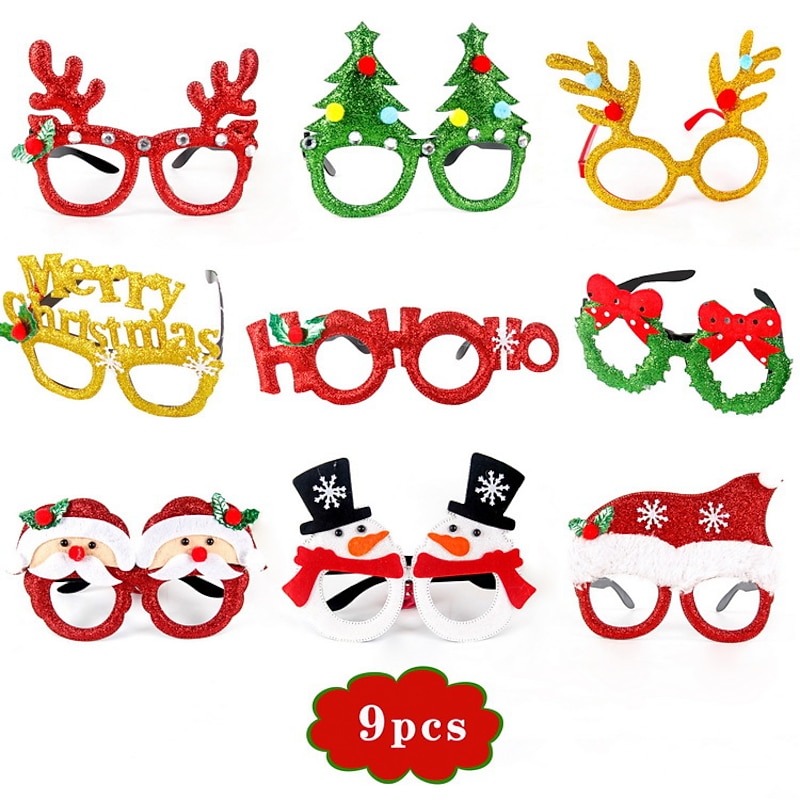 Christmas Decorations Glasses Set Adults And Children's Christmas Gifts Hats Headbands And Clapping Rings2