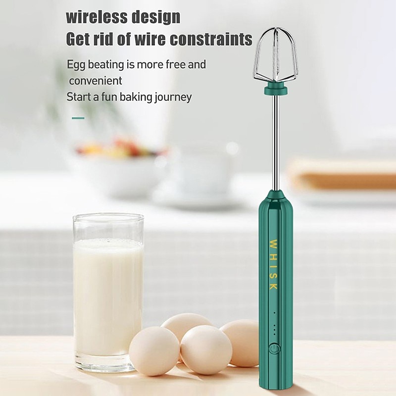USB Rechargeable Electric Stirrer Milk Coffee Frother Foamer Handheld Egg Beater Kitchen Tool2