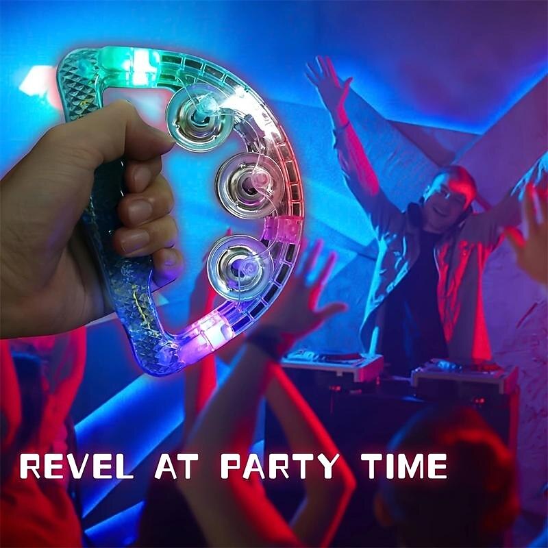 Light Up Tambourine Set, Carnival Flashing Handheld Percussion Instrument for Concerts, Parties, Weddings & Birthday Favors4