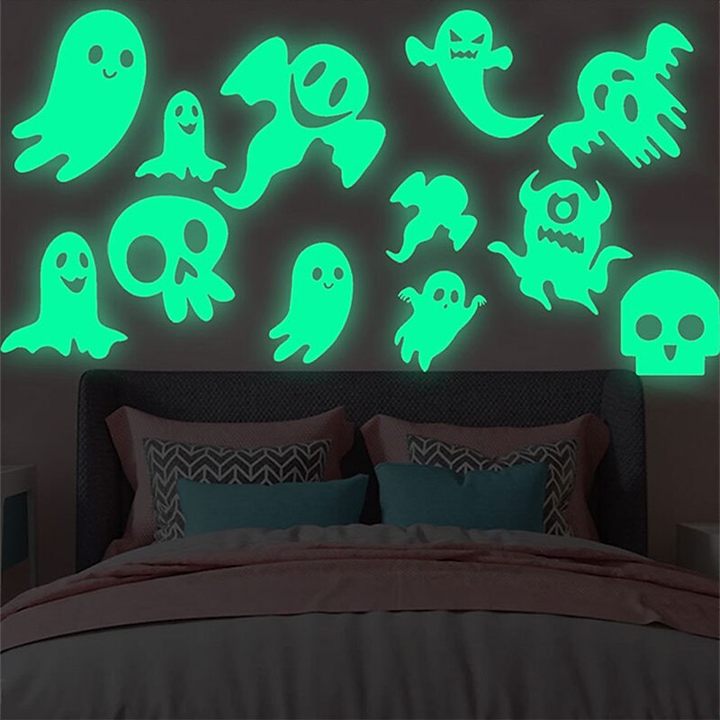 Night Glow Ghost Halloween Glowing Wall Sticker Living Room Bedroom Children's Room Wall Self adhesive Holiday Decoration Creative Sticker3