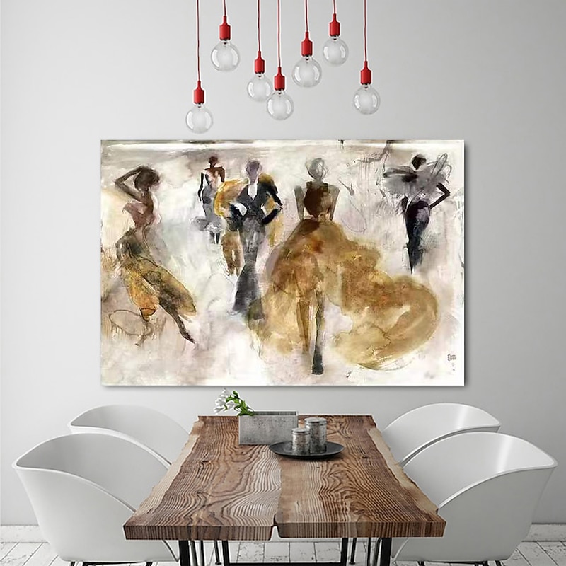Handmade Modern Oil Painting Hand Painted Scandinavian Creative Portrait Oil Painting Fashion Week Giclee picture Wall Art Ballet Art Dance Art Canvas Art Decor Rolled Canvas2