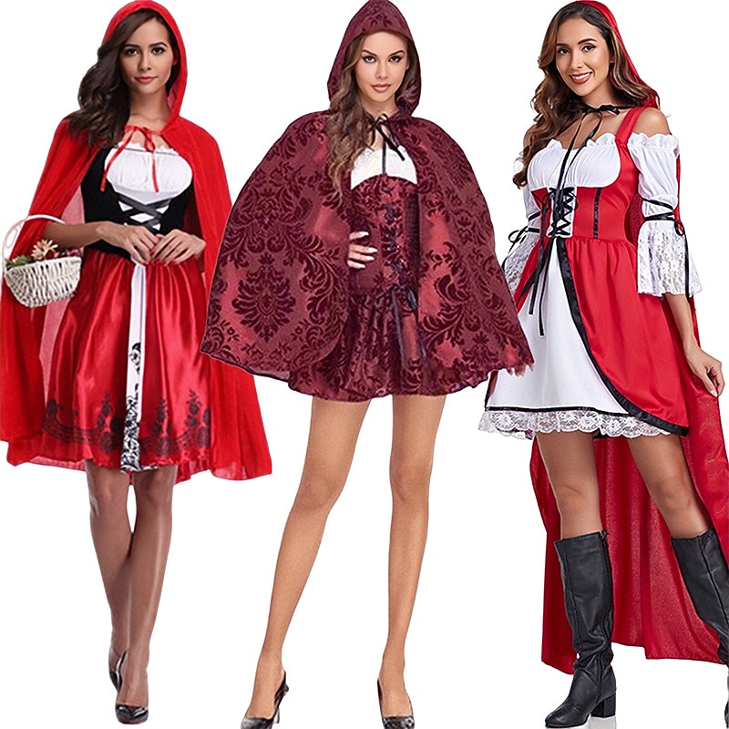 Little Red Riding Hood Halloween Cosplay Costume Carnival Costume Cosplay Sexy Costume Adults' Women's Halloween Carnival Masquerade Performance Party Halloween Easy Halloween Costumes Dress Up