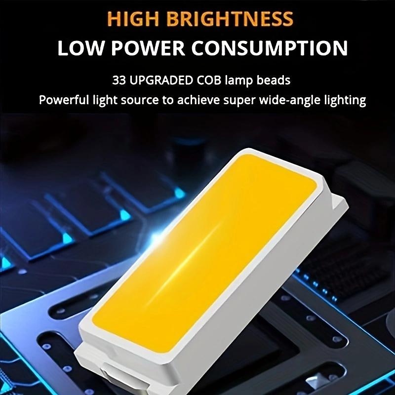 Portable USB Rechargeable Flashlight - Waterproof, 6 Gears, COB/LED Torch Light - Perfect for Camping, Hiking, and Emergencies3