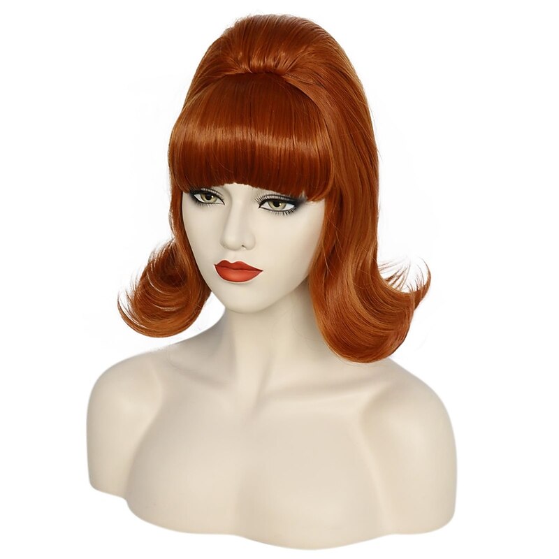 Ginger Wig Women 60s Wig Short Flip Wig 50s Beehive Synthetic Hair Carnival Party Costume Wig Halloween Wigs4