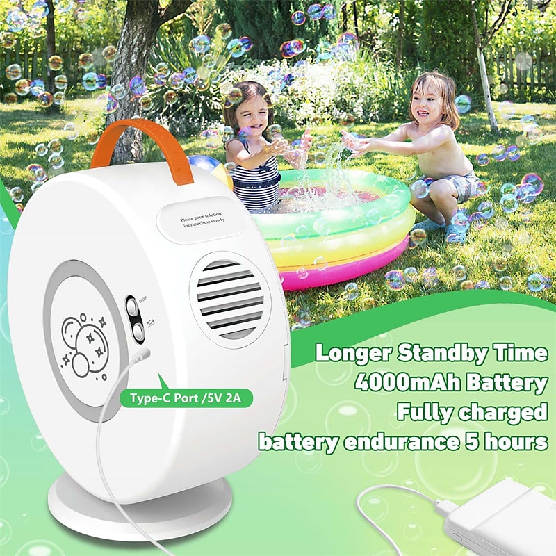 Bubble Machine Automatic Bubble Blower Electric Bubble Maker Rotated 90°/360° for Kids Adult USB Rechargeable Battery Portable Bubble Machine for Fun Outdoor Toy2