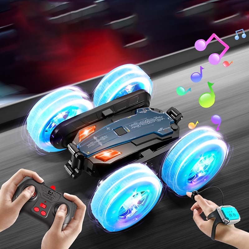 New Double-Sided Swing Arm Stunt Car Remote Control Car Gesture Induction Twist Car Deformation Tipping Bucket Stunt Electric Toy Car