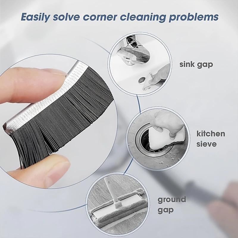 2pcs/3pcs Hard-Bristled Crevice Cleaning Brush, Grout Cleaner Scrub Brush Deep Tile Joints, Crevice Interval Cleaning Brush Tool, All-Around Cleaning Tool, Stiff Angled Bristles For Bathtubs3