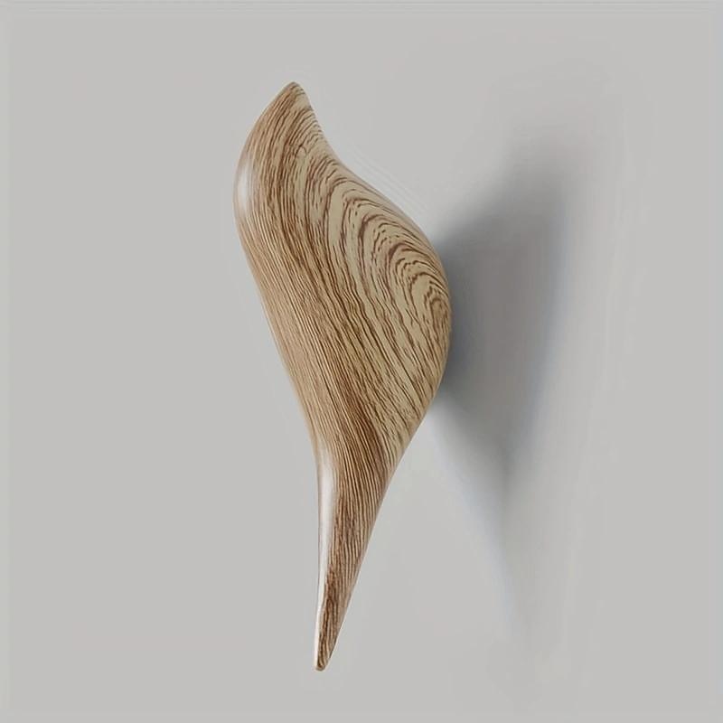 1pc, Designer Wood Grain Bird Coat Hooks - Premium Resin Creative Wall Mounted Birds Decorative Art Decor Hat Towel Bag Hanger Gift For Home, Living Room, Bedroom, Shop