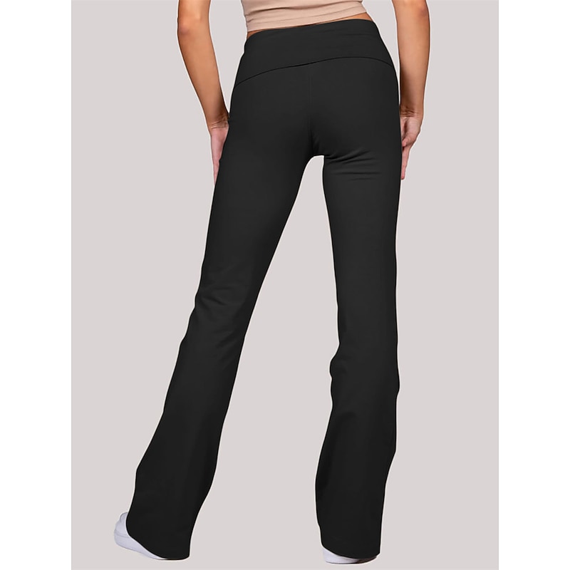 Women's Chinos Pants Trousers Cozy Leggings Fashion Streetwear Simple Full Length Low Waist Solid Color Elastic Waist Comfort Breathability Soft Micro-elastic Outdoor Vacation Street rice white Wine4