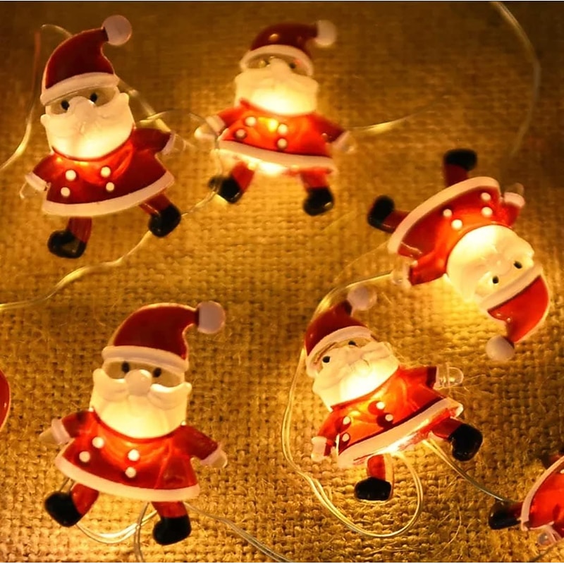 Solar Christmas Snowman Santa Claus Candy Fairy String Lights 4m 40LEDs 8 Modes Lighting Outdoor IP65 Waterproof Garland Lights Christmas Wedding Garden Patio Tree Party Holiday Decoration4