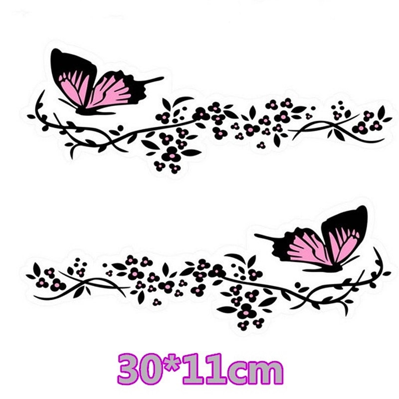 Delysia King Reflective Butterfly Car Sticker - Removable, Waterproof, Decorative Car Shape Flower Decal2