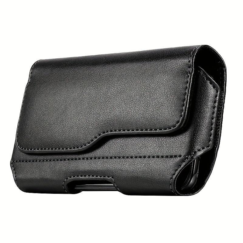 Fashion Men's Horizontal Leather Belt Case Holster Pouch Sleeve Phone Holder Bum Bag Male Casual Travel Outdoor Waist Pack Bag3