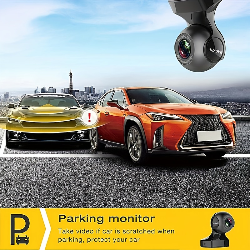 Dash Cam WiFi Front Car Camera Dash Camera Car Driving Recorder With App 24H Parking Mode Gravity Sensor Motion Detection4
