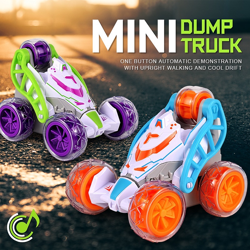 Mini Stunt Dump Car Charging Spray Remote Control Car Children's Toy Car Light 360 Rollover Car3