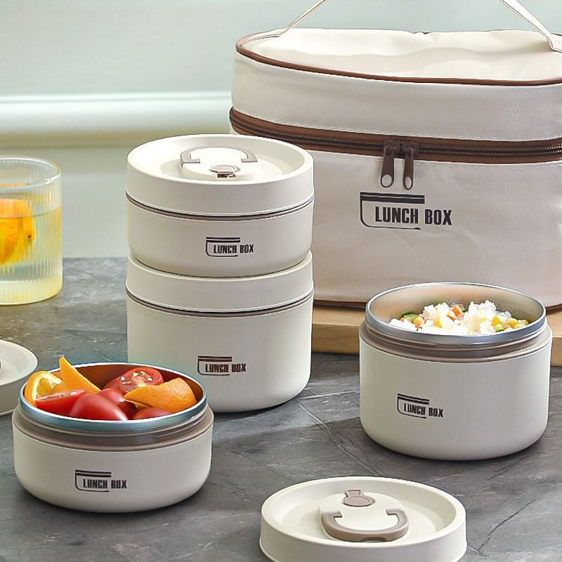 Insulated Lunch Box, Bento Box, Portable Insulated Lunch Container, Stackable Leakproof Stainless Steel Food Container, For Teenagers School,Canteen, Back School