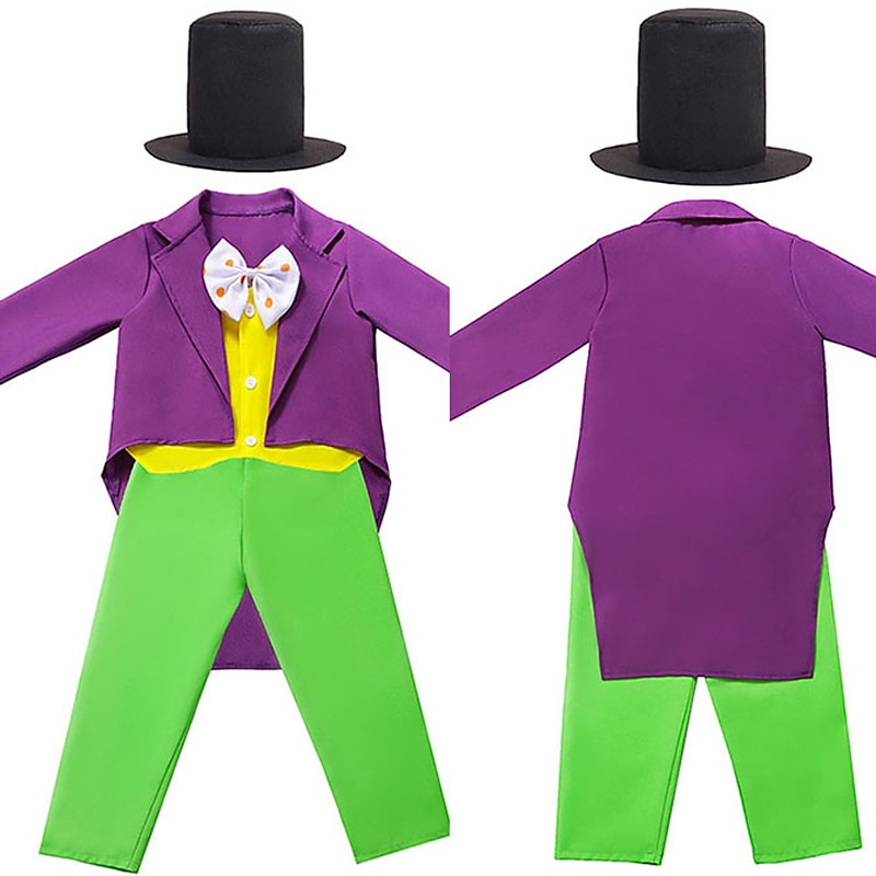 Charlie and the Chocolate Factory Charlie Willy Wonka Cosplay Costume Halloween Group Family Costumes Kid's Boys Cosplay Halloween Halloween Carnival Masquerade Easy Carnival Costume3