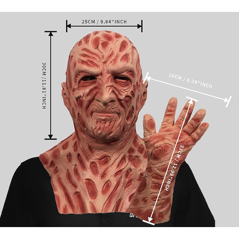 Freddy Krueger Halloween Gloves Mask Halloween Props Horror Scary Costume Adults Men's Women's Halloween Carnival Mardi Gras Easy Halloween Costumes Dress Up2